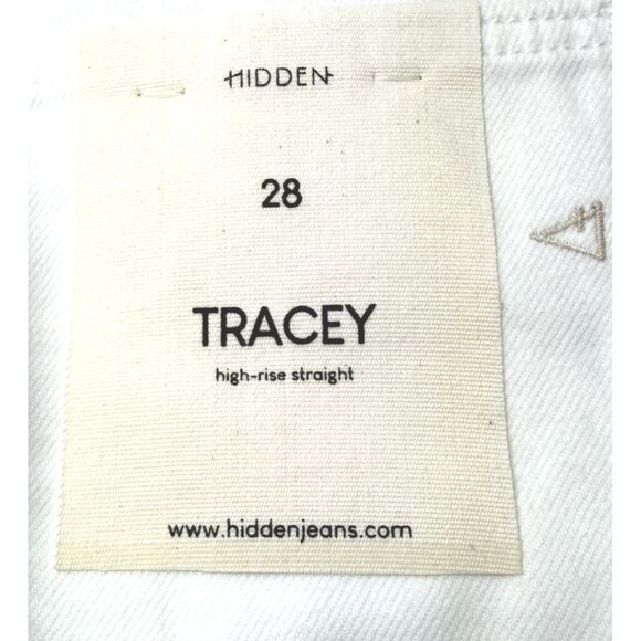 Hidden Womens Blue White High Rise Tracey Two Tone Straight Fit Jeans Sz 28 New - Picture 8 of 9